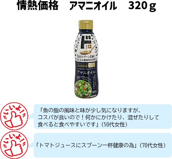情熱価格アマニオイル 320g
