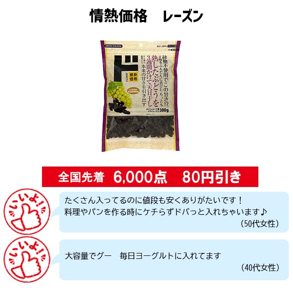 情熱価格 レーズン
