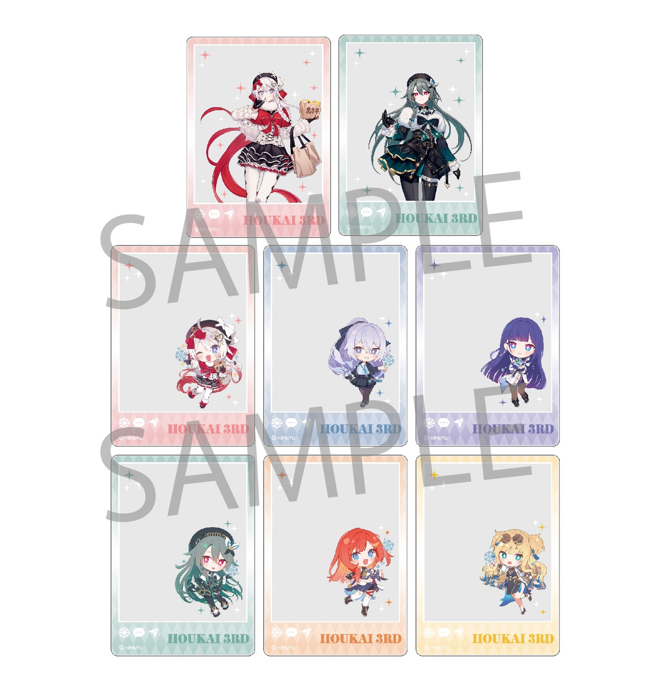 崩壊3rd アクリルカードコレクション(全8種)単品:各660円(税込) BOX:5,280円(税込)